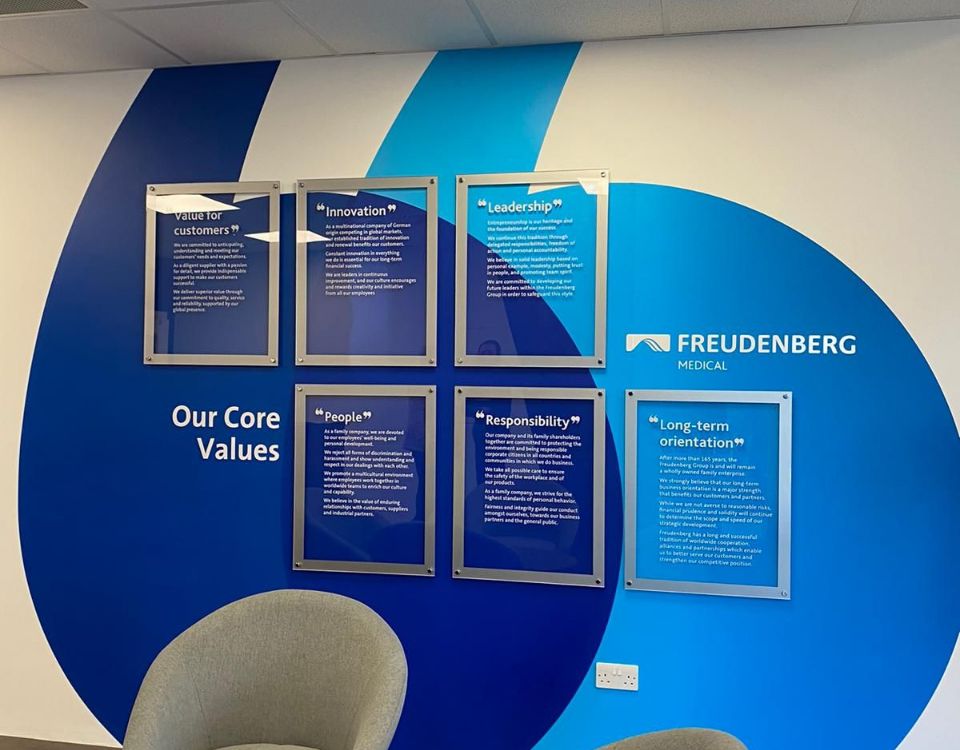 Wall for freudenberg medical's core values