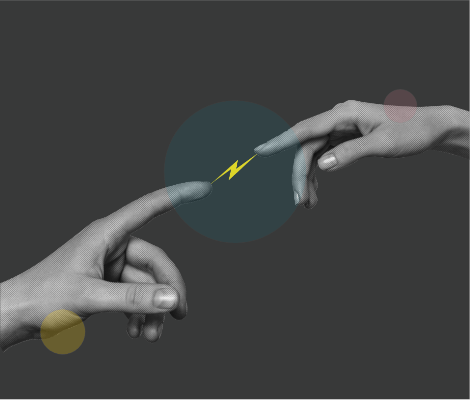 lightning bolt between fingers