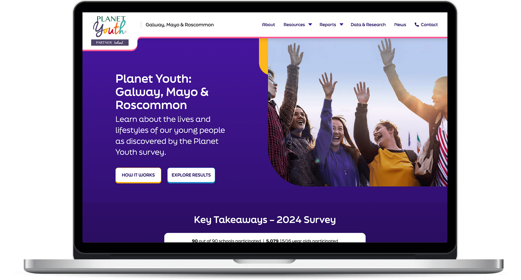 Planet Youth: West home page on a laptop screen